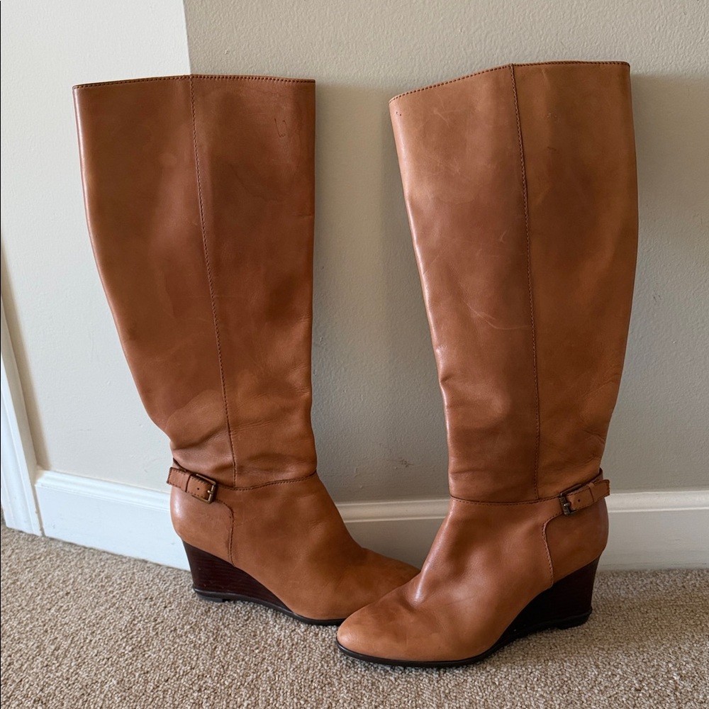 Lauren by Ralph Lauren Tan all Leather Knee-High Boots